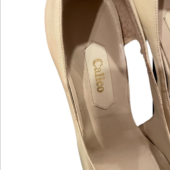 Vintage Calico cream leather cutout heels - Picture 4 of 16